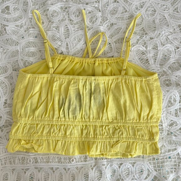 NWT Forever 21 Shinestar Cropped Tank Top Yellow - Picture 2 of 5